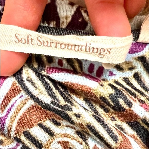 SOFT SURROUNDINGS Plus 1X V-neck floral boho tunic top women’s - Picture 3 of 7